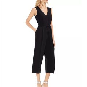 Vince Camuto Cropped Wide-Leg Jumpsuit- Black- Size 0